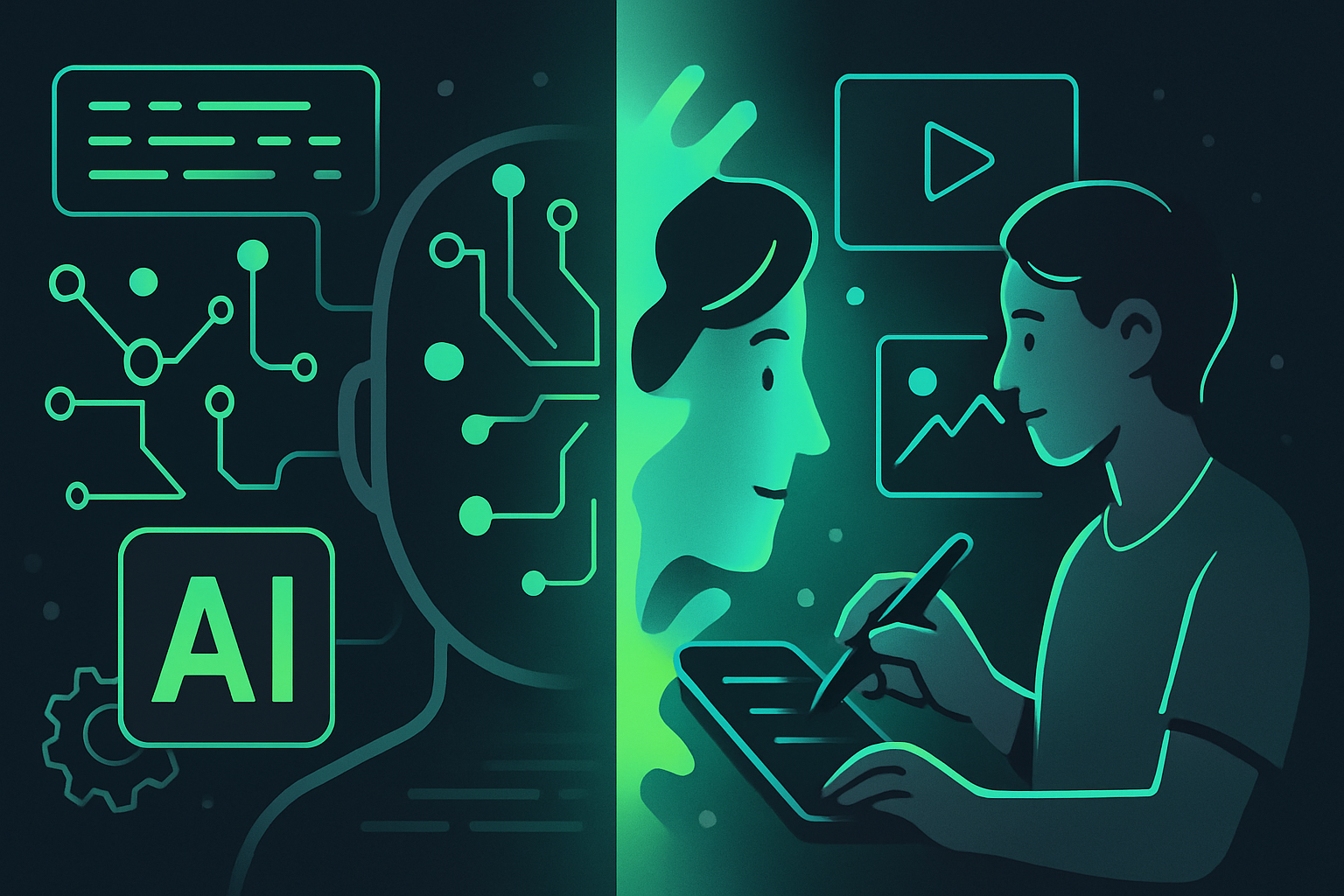 Colaboración entre IA y creatividad humana en marketing de contenido