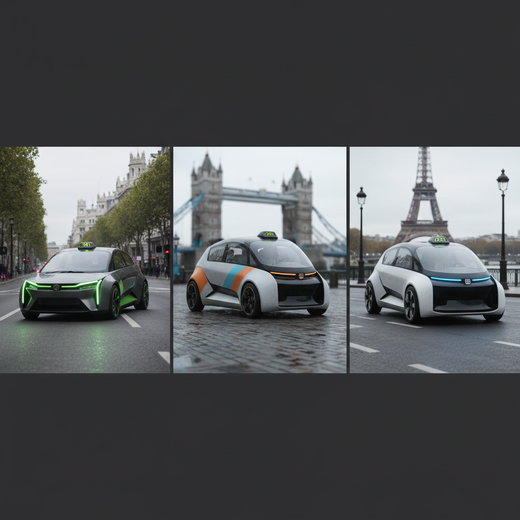 Taxis autónomos nivel 4 circulando por Madrid, Londres y París