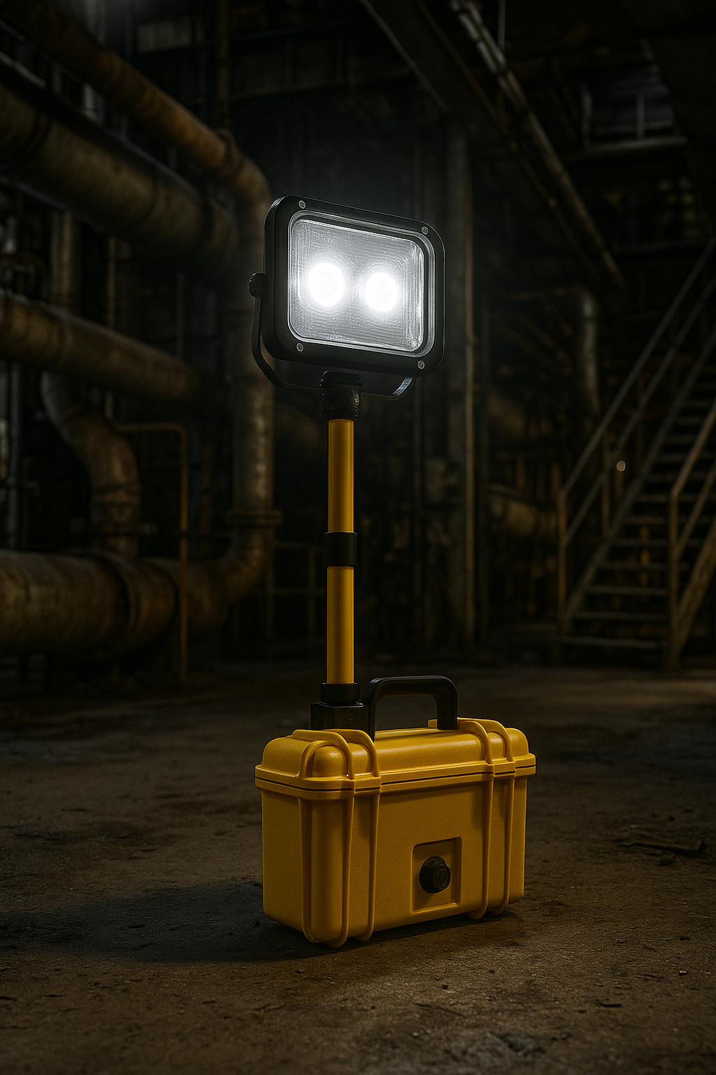Portable lighting equipment in a hazardous area