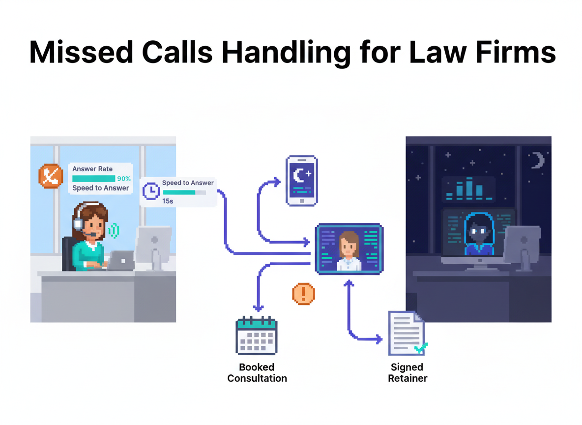 Missed calls handling for law firms — intake KPIs, coverage models, and workflows